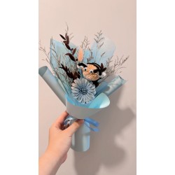 畢業花束-BEE葉花束藍色