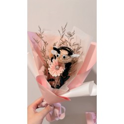 畢業花束-BEE葉花束粉色