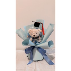 波波球小熊花束-14公分藍色