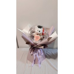 波波球小熊花束-26公分紫色
