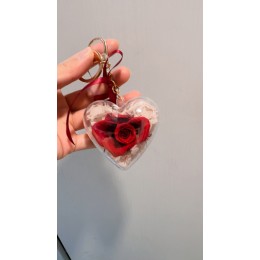 永生花球-愛心紅粉