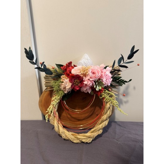 永生花掛飾-日式注連繩（大圓）