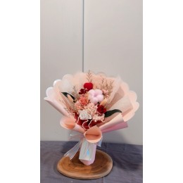 中型永生花束-公主粉